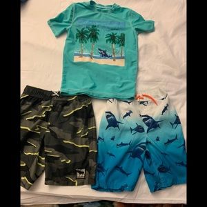 Boys swim combo 2 shorts one rash guard